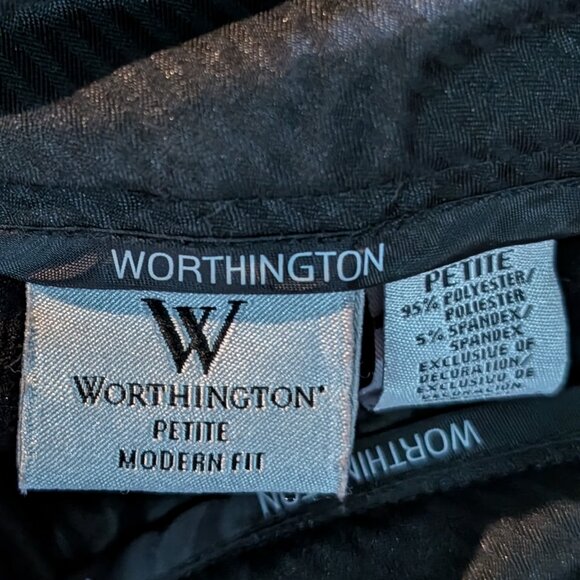 Worthington Petite Modern Fit Black Pinstripe Pants Size 6P - Picture 9 of 10